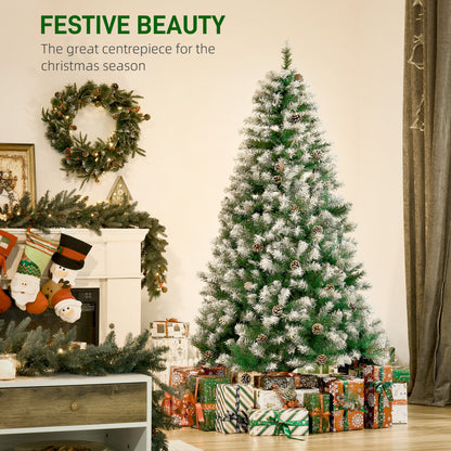 6FT Artificial Christmas Tree – Green with Pine Cones, Auto-Open, Perfect for Xmas Home Décor
