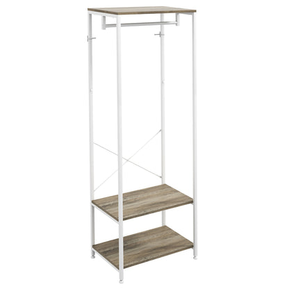 Coat Rack, 2-in-1 Clothes Stand with Shoe Storage for Hallway, Grey