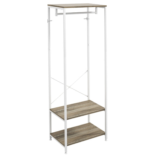 Coat Rack, 2-in-1 Clothes Stand with Shoe Storage for Hallway, Grey