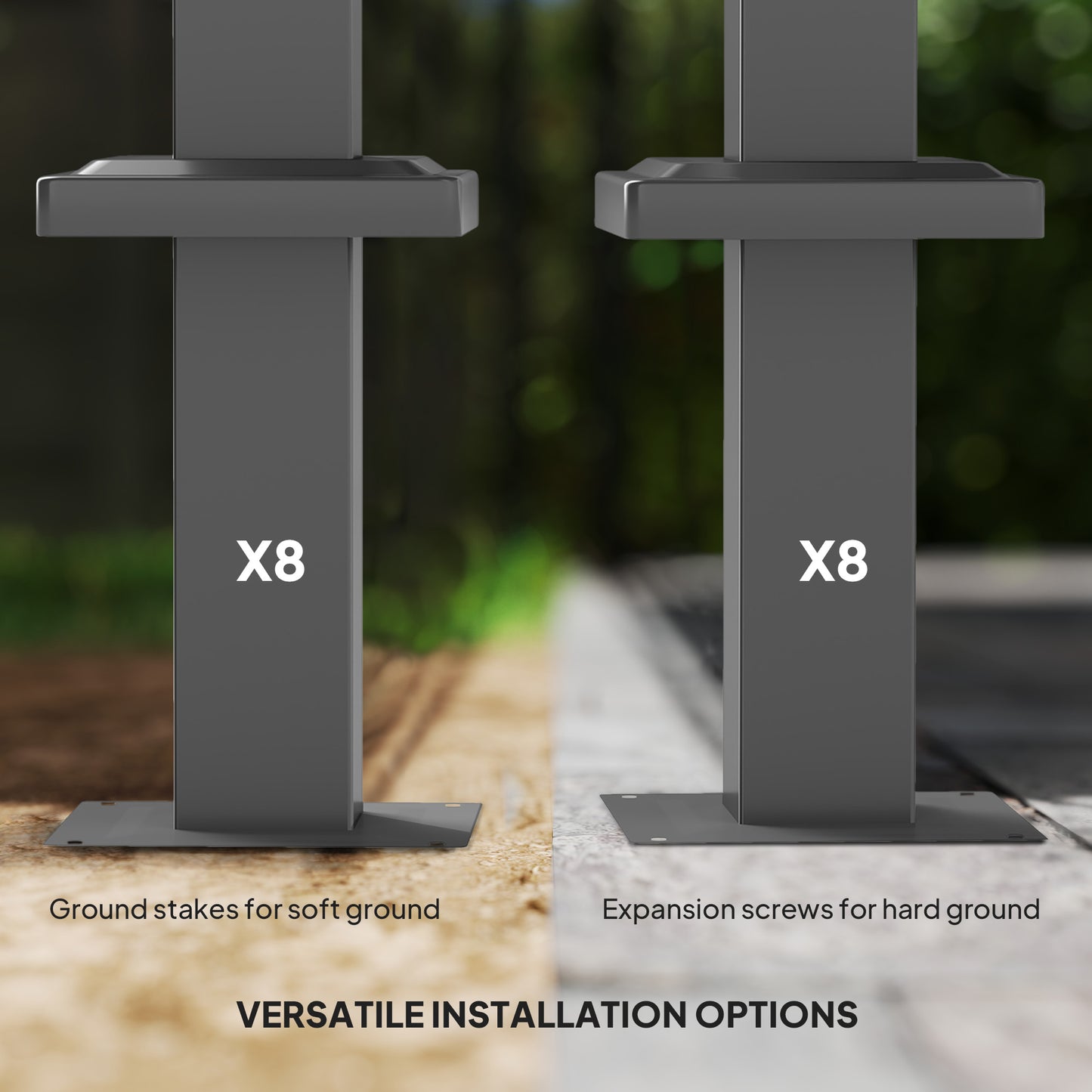 3 x 3(m) Garden Pergola with Retractable Roof, UPF30+, Grey