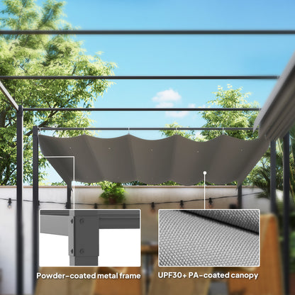 3 x 3(m) Garden Pergola with Retractable Roof, UPF30+, Grey
