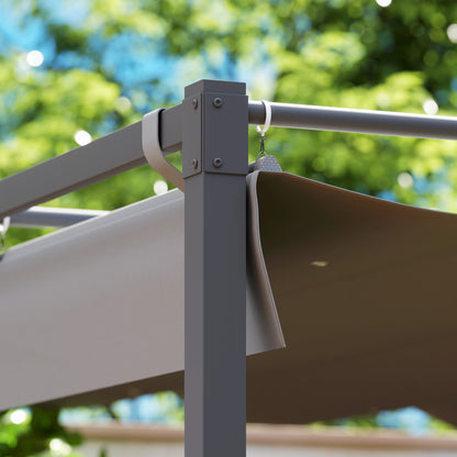 3 x 3(m) Garden Pergola with Retractable Roof, UPF30+, Grey