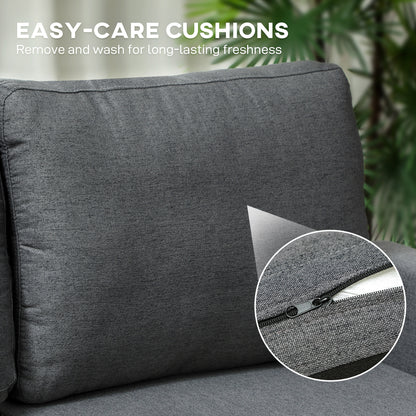 Three-Seater Storage Sofa Bed - Fold-Out Convertible Sofa Bed with Removable Covers, Charcoal Grey