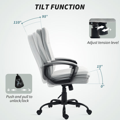 Office Chair, Computer Desk Chair with Dual-Layer Padding, Grey