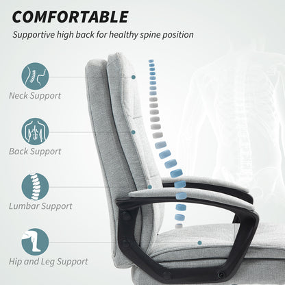 Office Chair, Computer Desk Chair with Dual-Layer Padding, Grey