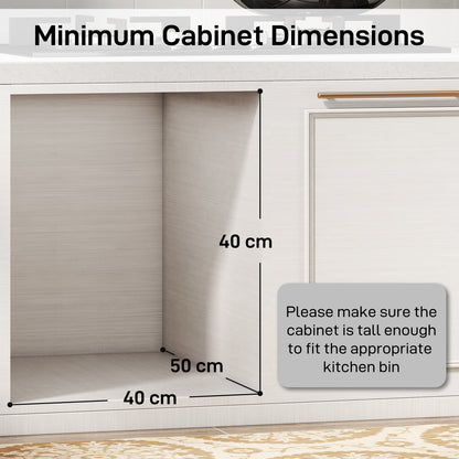 Soft Close Pull Out Bin, Under Sink Bin - 2 Compartments (15L Each)