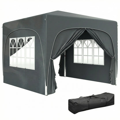 3 x 3(m) UPF50+ Pop Up Gazebo with Sides and Carry Bag, Dark Grey