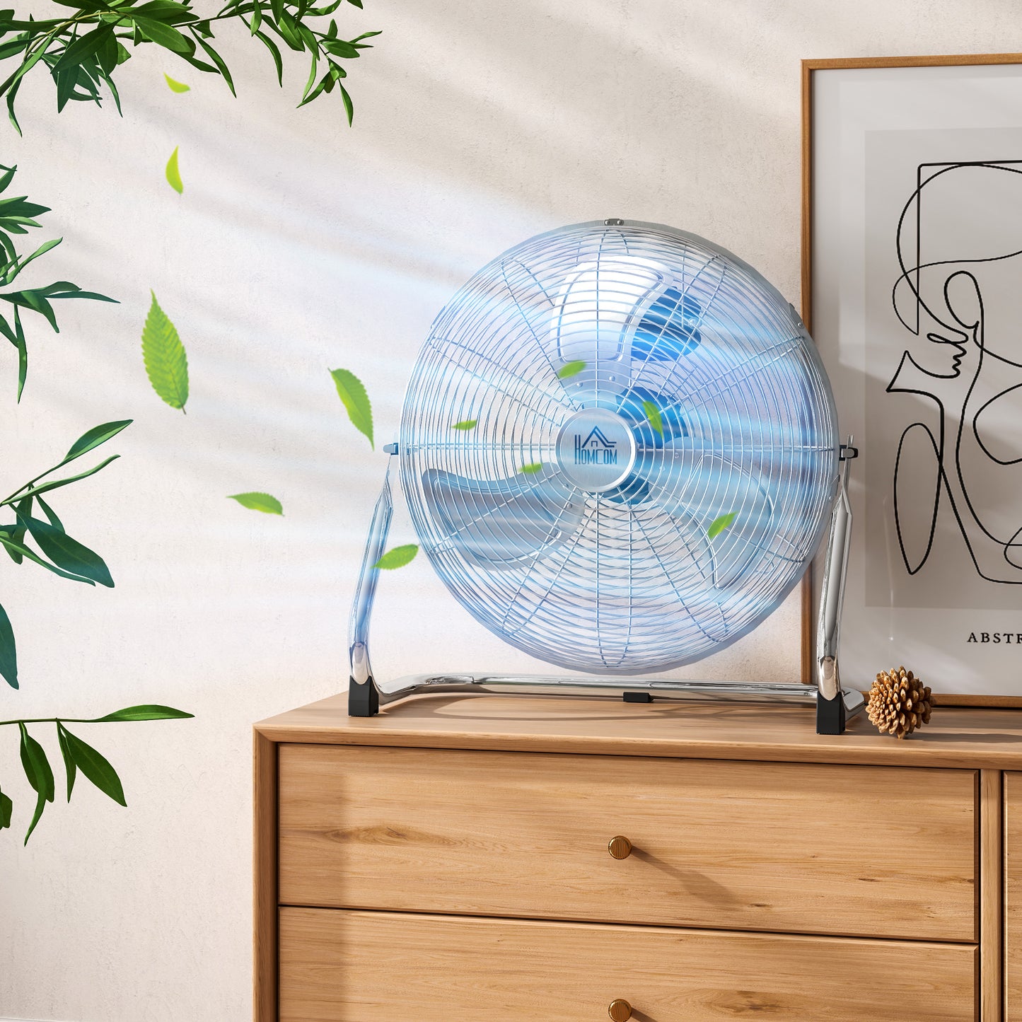 Metal Desk Fan, Electric Table Fan with 3 Speed Settings, Silver