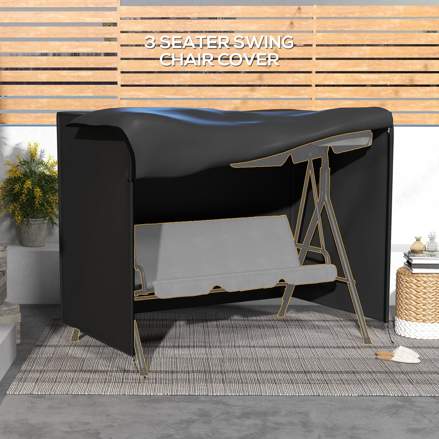 Garden Furniture Protector Patio Swing Chair Cover Black