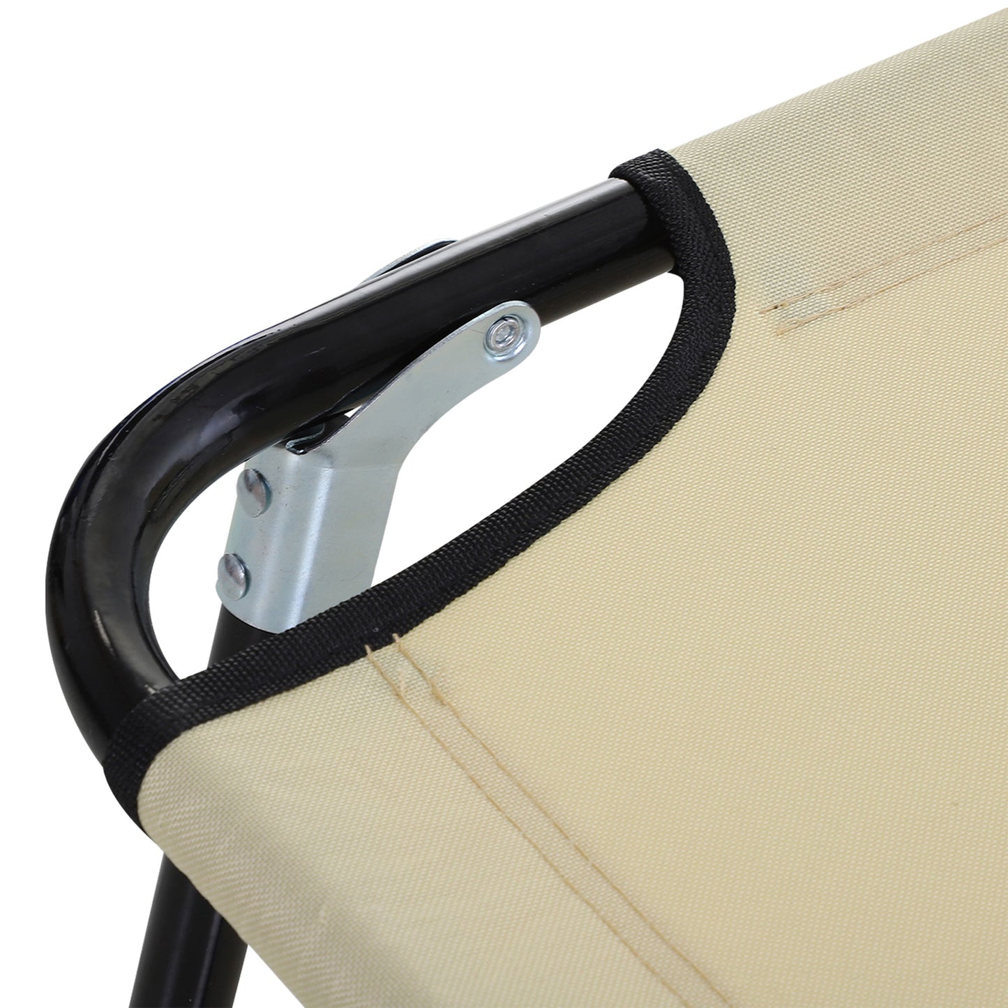 Portable Folding Sun Lounger With 5-Position Adjustable Backrest Relaxer Recliner with Lightweight Frame Great for Pool or Sun Bathing Beige