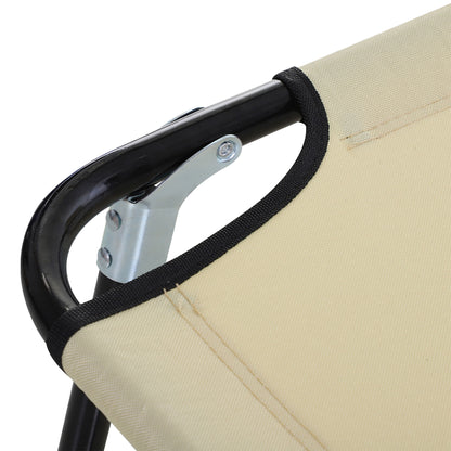 Portable Folding Sun Lounger With 5-Position Adjustable Backrest Relaxer Recliner with Lightweight Frame Great for Pool or Sun Bathing Beige