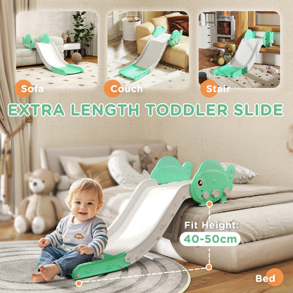 Kids Sofa Slide with 130cm Extended Length, Toddler Slide for Sofa, Bed, Stairs, Easy Assemble & Storage, Green