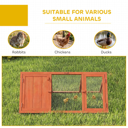 Rabbit Hutch, Wooden Guinea Pig Hutch with Run and Doors