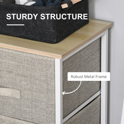 3-Tier Storage Dresser Tower with Adjustable Feet Steel Frame Home