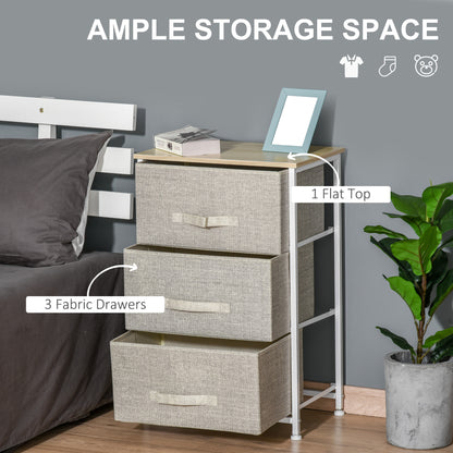 3-Tier Storage Dresser Tower with Adjustable Feet Steel Frame Home