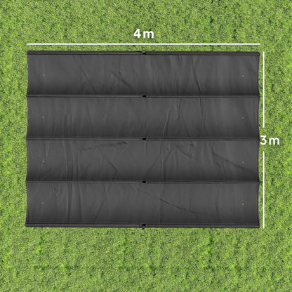 Retractable Pergola Canopy Only for 4 x 3 m Pergola, Dark Grey