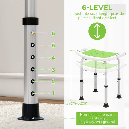 Adjust Aluminium Bath Stool Spa Shower Chair Non-Slip w/ Shower Hole