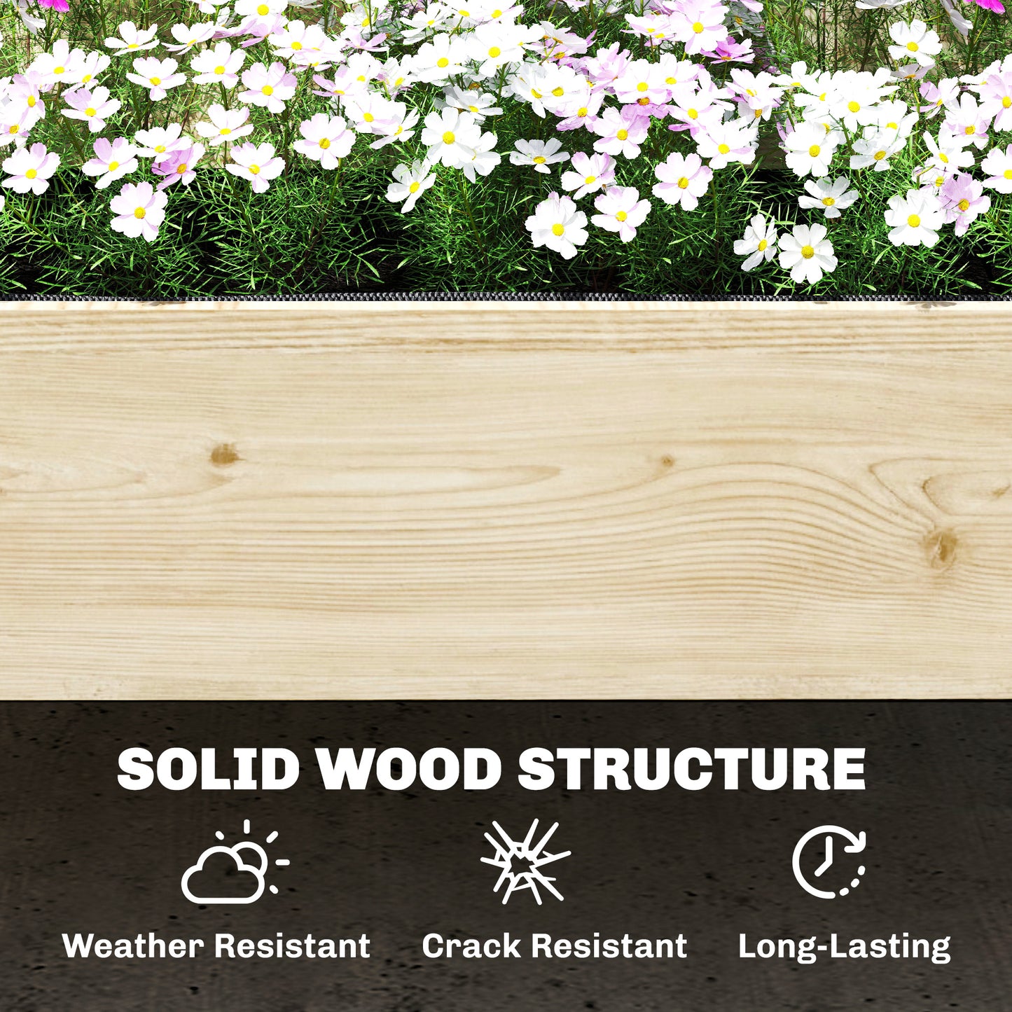2-Tier Raised Garden Bed with Trellis for Climbing Plants