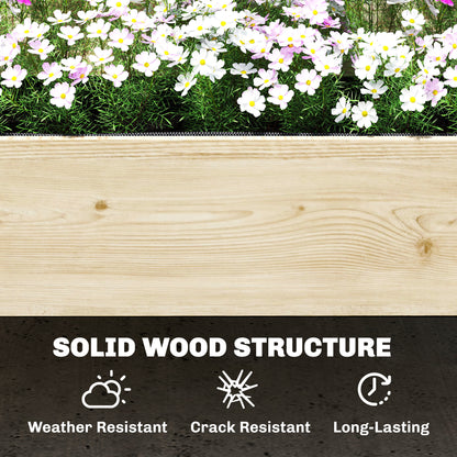 2-Tier Raised Garden Bed with Trellis for Climbing Plants