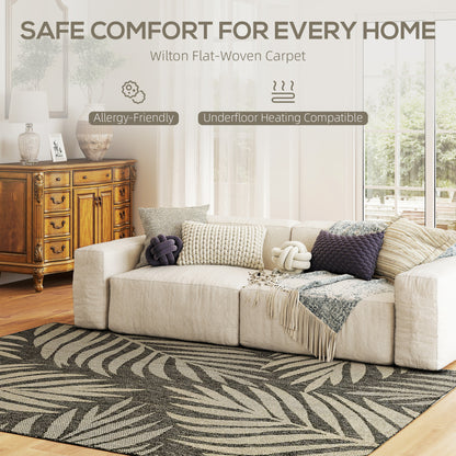 Easy-Cleaning Machine Washable Rug for Patio, Garden, Grey
