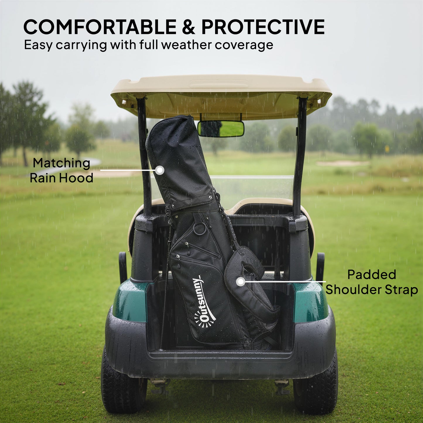 Golf Stand Bag 6 Way Full-Length Dividers, Waterproof Golf Bag Grey