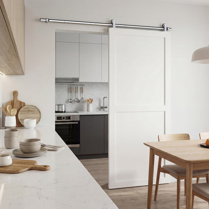 Sliding Door Hardware Kit Smooth Quiet 200cm Sliver Tone