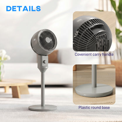 9" Pedestal Cooling Fan with Adjustable Speed, Grey