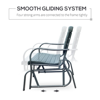 Metal Garden Rocker Bench Rocking Chair Loveseat Outdoor 2-Seater