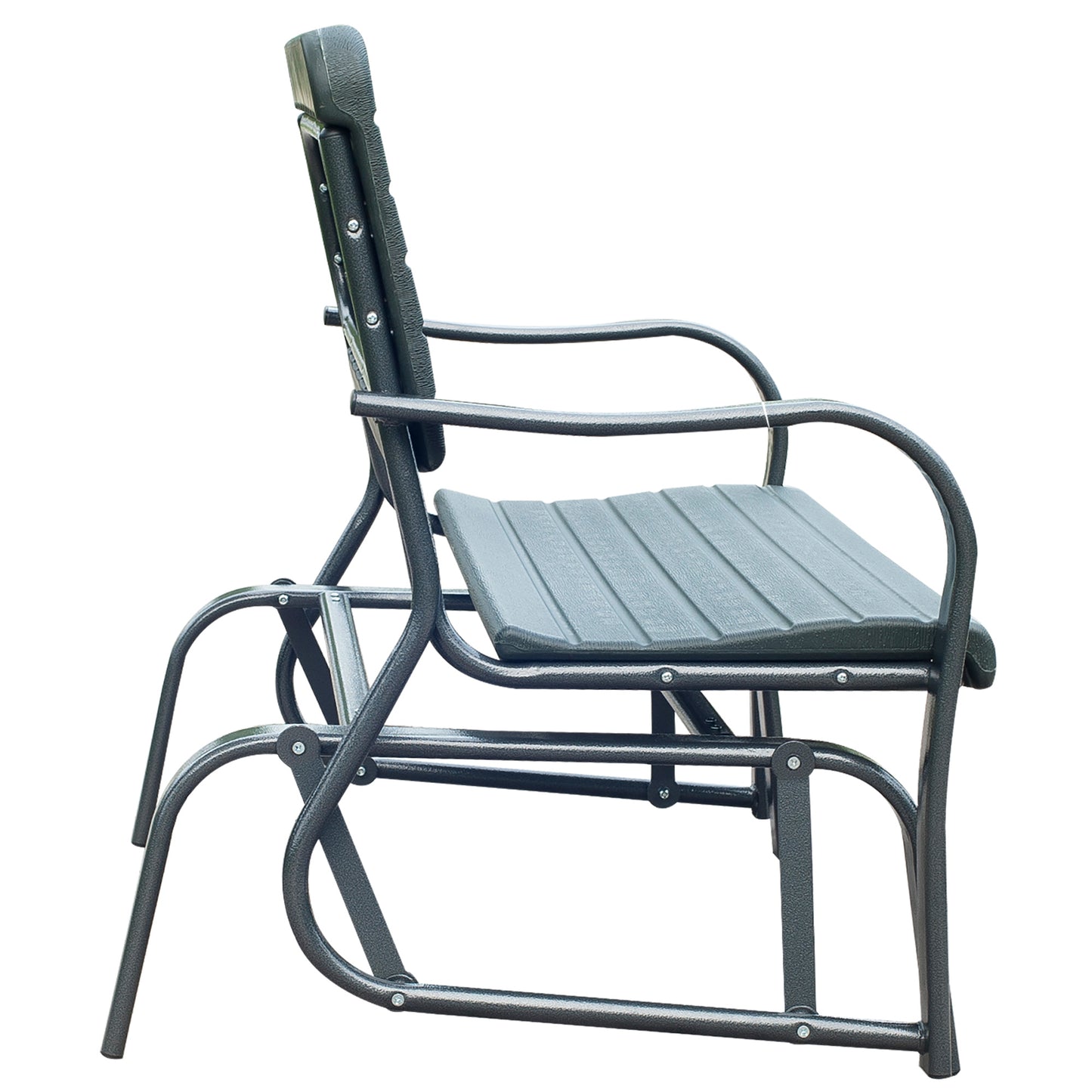 Metal Garden Rocker Bench Rocking Chair Loveseat Outdoor 2-Seater
