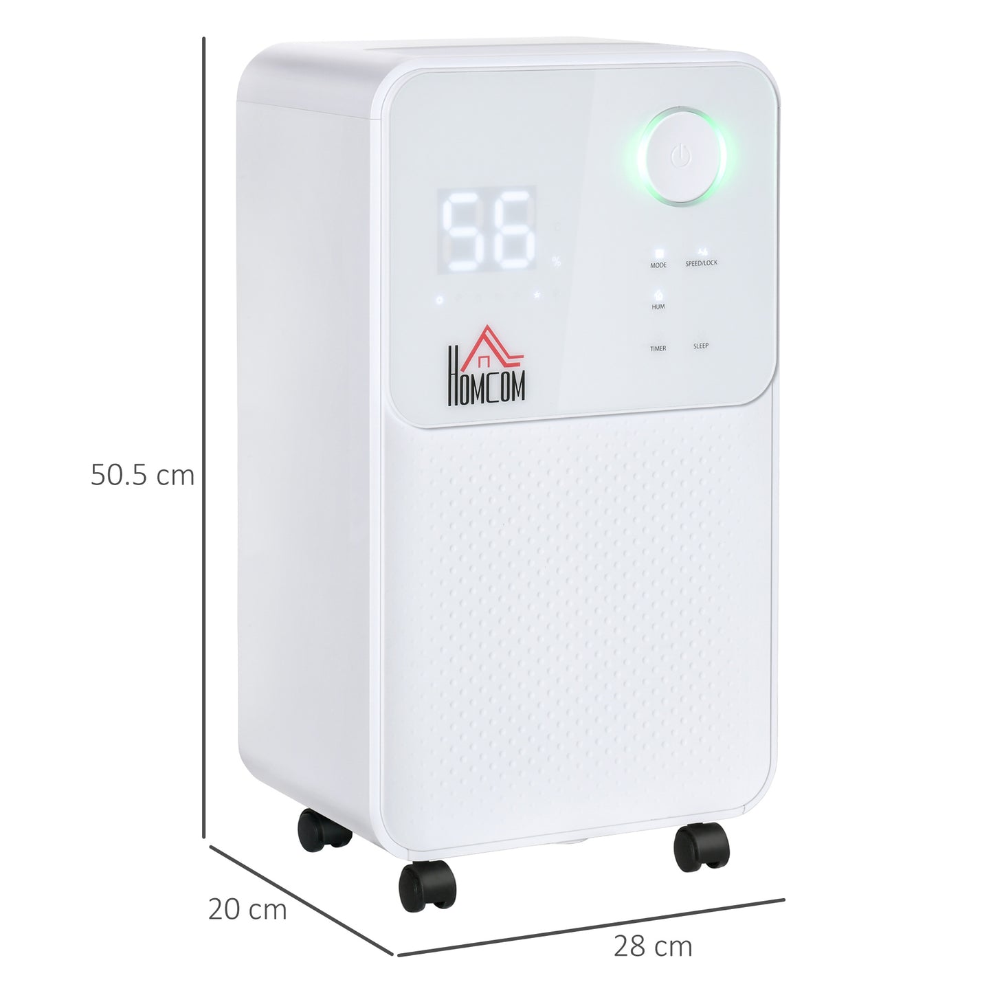 2L Portable Quiet Dehumidifier, 12L/Day Electric Air De-Humidifier