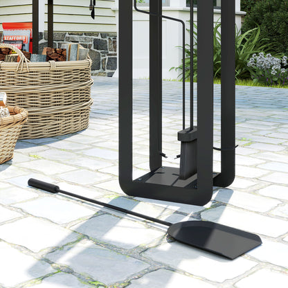 5 PCS Fireplace Companion Set, Metal Fireplace Accessories, Black