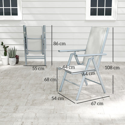 2PCS Folding Chair w/ Breathable Mesh Back and Seat, Light Grey