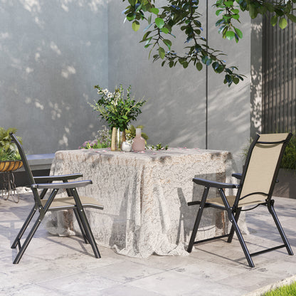 2PCS Folding Chair w/ Breathable Mesh Fabric Seat, Brown