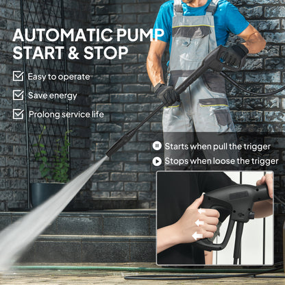 1600W Power Washer 130 Bar Pressure Washer 6M Hose, Nozzle, Green