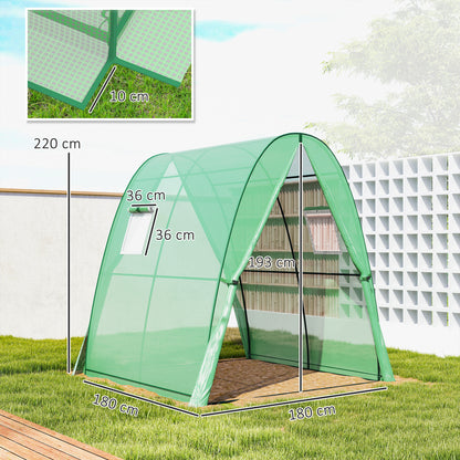 Portable Greenhouse Gardening Plant Hot House with 2 Doors, Green