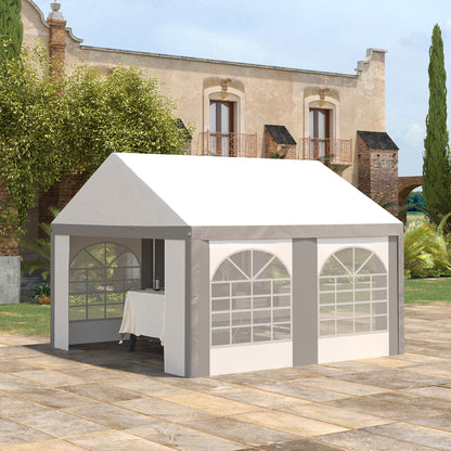 4 x 4m Party Tent, Marquee Gazebo with Sides, Windows and Double Doors
