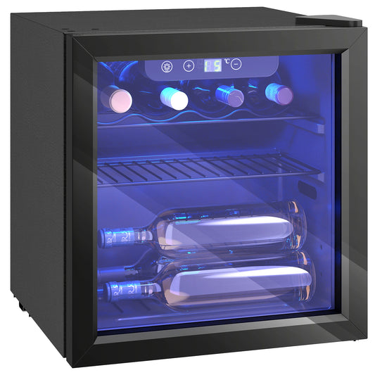12 Bottle Wine Cooler, 4-16°C Under Counter Drinks Beer Wine Fridge