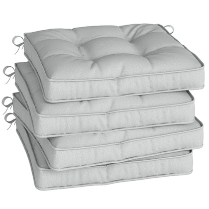 42 x 42cm Replacement Garden Seat Cushion Pad with Ties, Light Grey