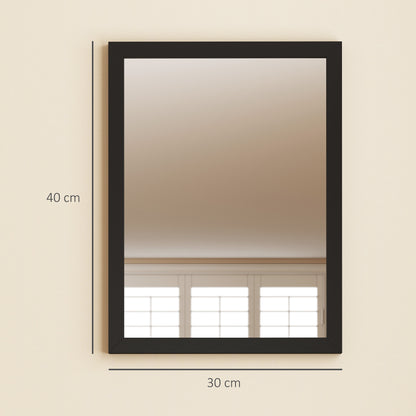 30 x 40 cm Wall Bathroom Mirror, Vanity Mirror, Set of 2, Black