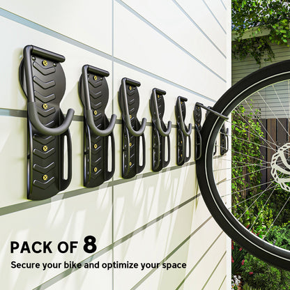 8 Pack Bike Rack, Wall Mounted Bike Hooks for Garage
