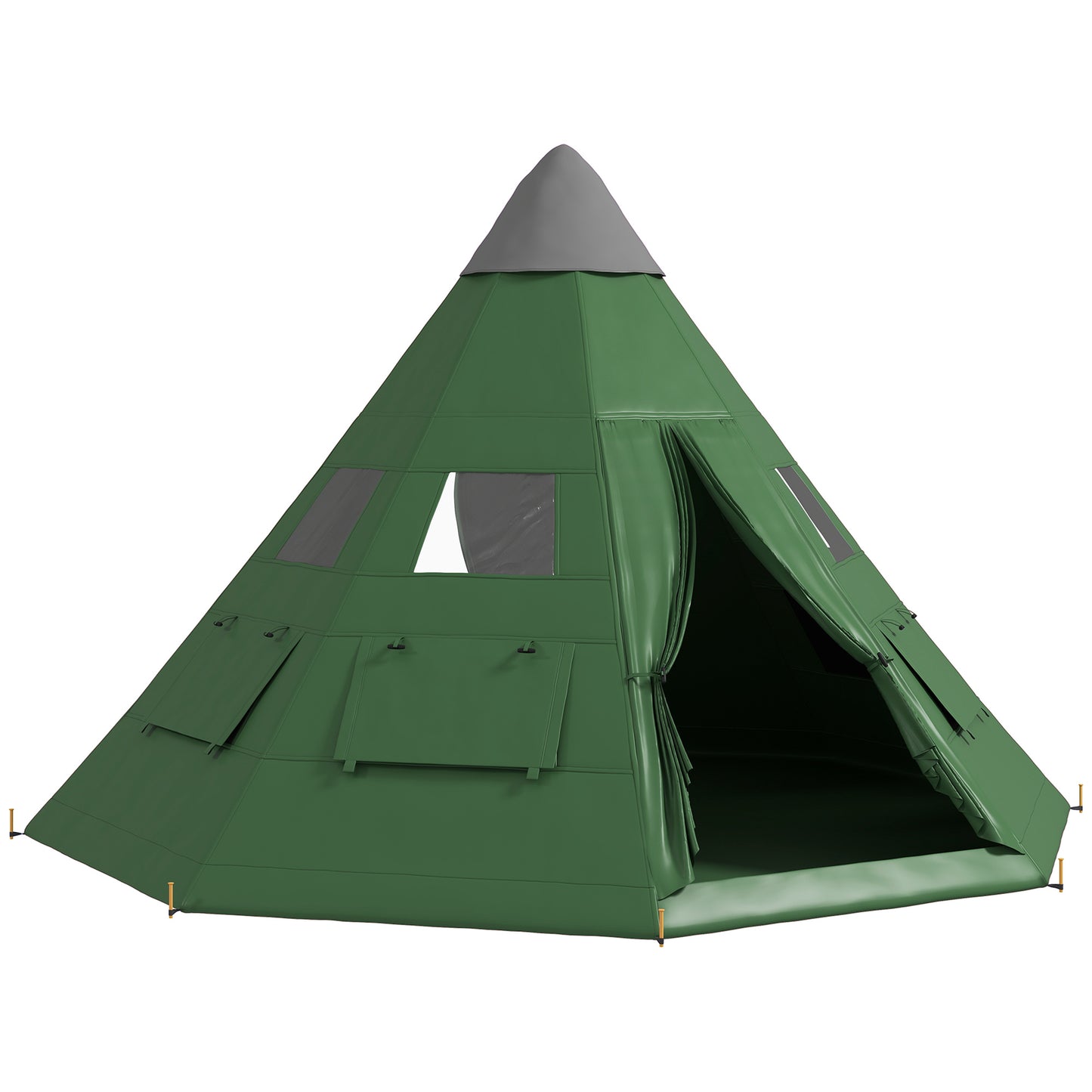 6-7 Person Large Family Party Camping Tent W/ Carrying Bag, Green