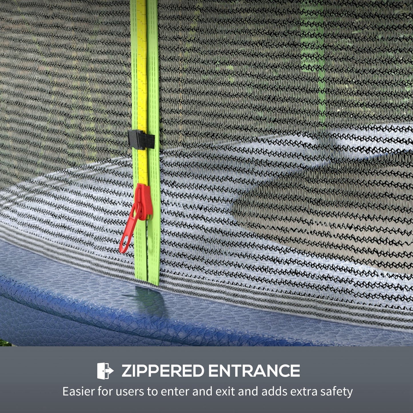 8ft Trampoline Net Replacement Safety Net with Zipped Door, Green