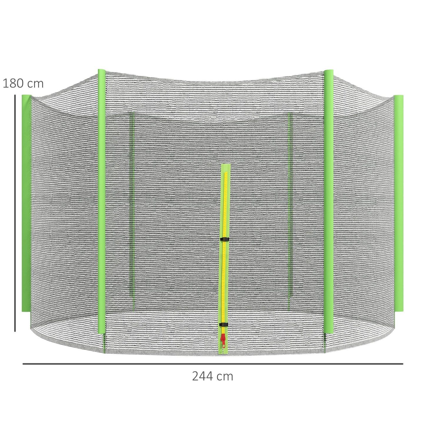 8ft Trampoline Net Replacement Safety Net with Zipped Door, Green