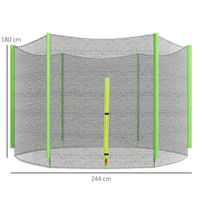8ft Trampoline Net Replacement Safety Net with Zipped Door, Green