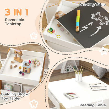 3-Piece Kids Table and Chair Set for Nursery, Playroom, Classroom