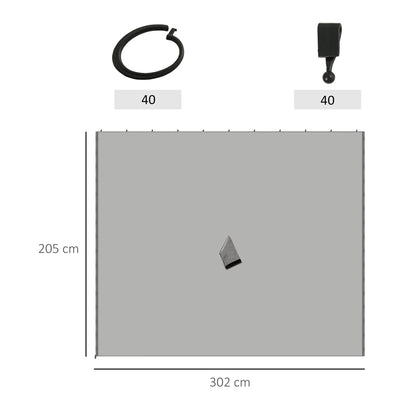 3 x 3(m) Universal Gazebo Replacement Sidewall Set, 4 Panels, Grey