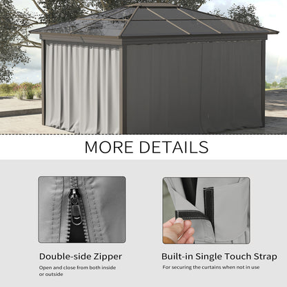 3 x 3(m) Universal Gazebo Replacement Sidewall Set, 4 Panels, Grey