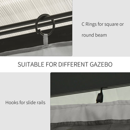 3 x 3(m) Universal Gazebo Replacement Sidewall Set, 4 Panels, Grey