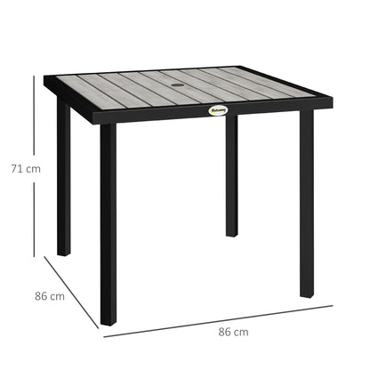 Garden Table for 4 Person with 5.4cm Parasol Hole, Light Grey