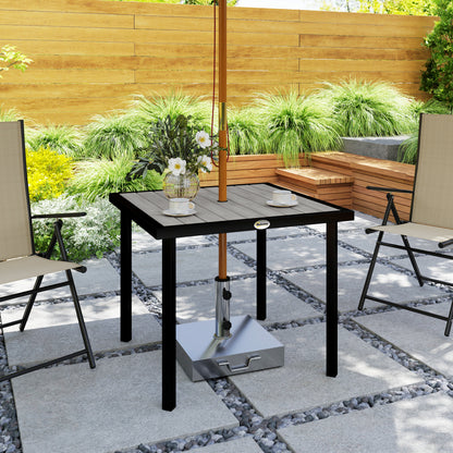 Garden Table for 4 Person with 5.4cm Parasol Hole, Light Grey
